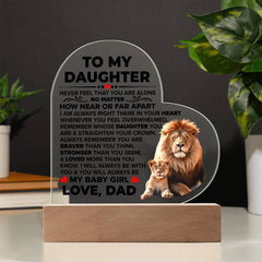 To My Daughter Braver – Acrylic Heart Plaque